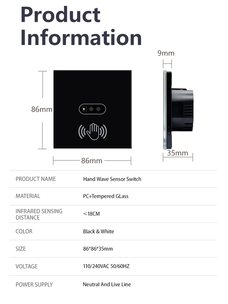 "Touchless wall switch"